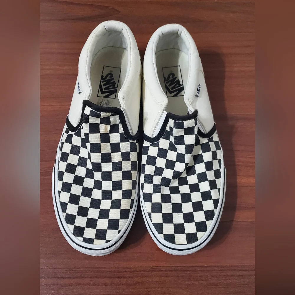 Vans Men’s Checkerboard Slip-Ons - Picture 1 of 7